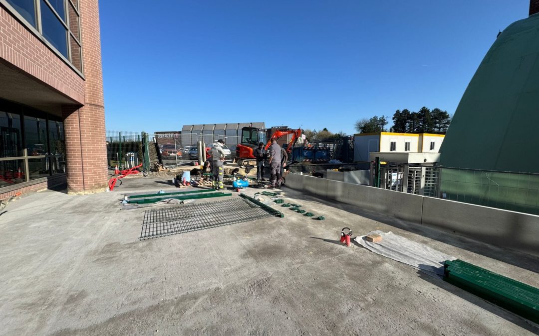 Earthworks covering 350 m² are currently underway.